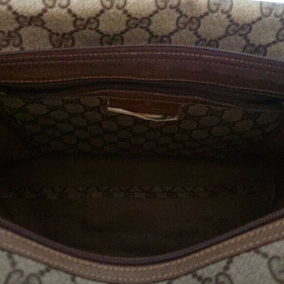 Gucci XL Travel Tote Supreme Web Canvas Boston Bag Duffle Sherry Purse Weekender - Picture 7 of 12